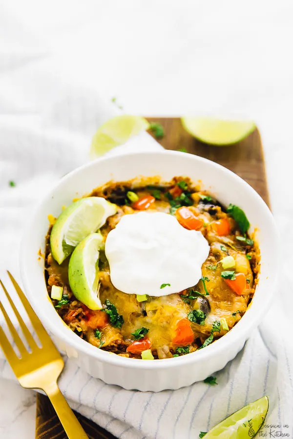 Slow Cooker Quinoa Enchilada Casserole