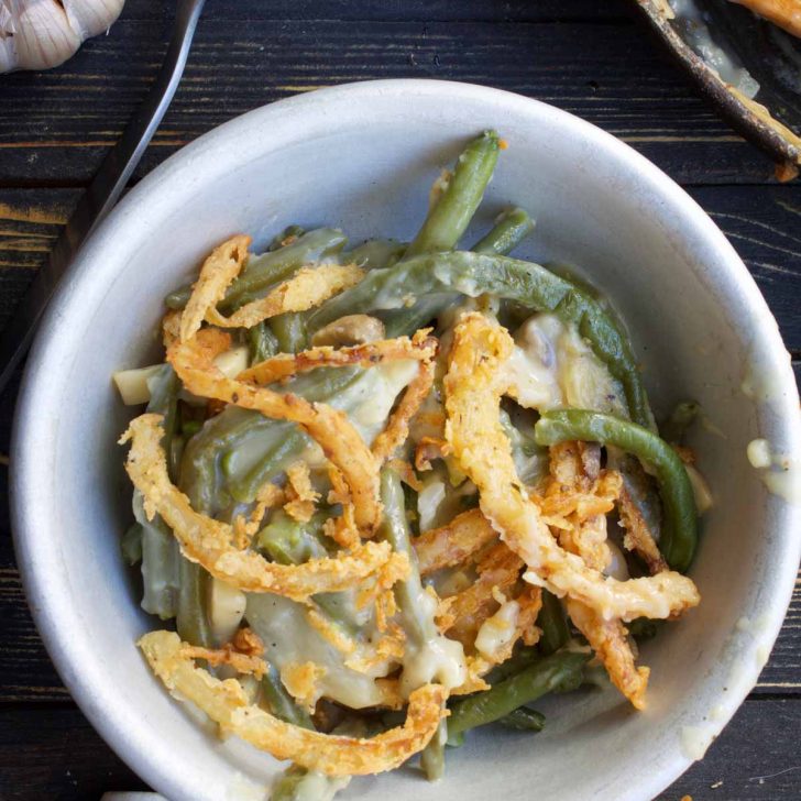 Vegan Green Bean Casserole recipe Caserola cu fasole verde