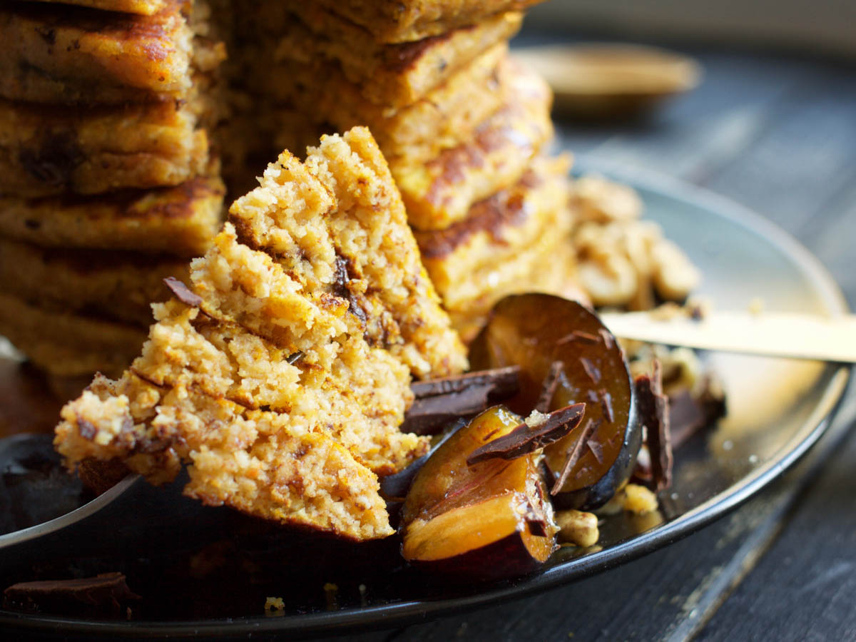 Vegan Sweet Potato Pancakes slice 