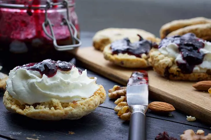 vegan scones with jam for tea