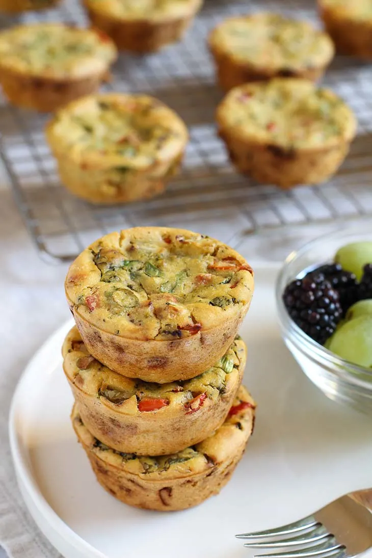 Chickpea flour mini veggie frittatas