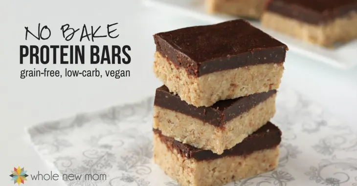 Grain-Free No-Bake Protein Bars - low carb, vegan, gluten free