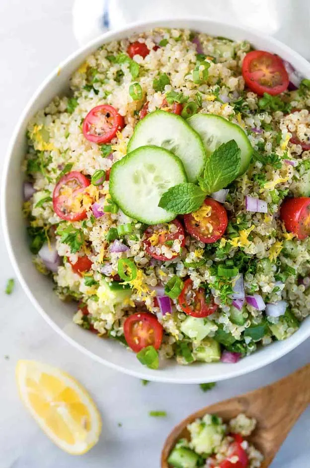 Quinoa Tabbouleh With Lemon Garlic Dressing