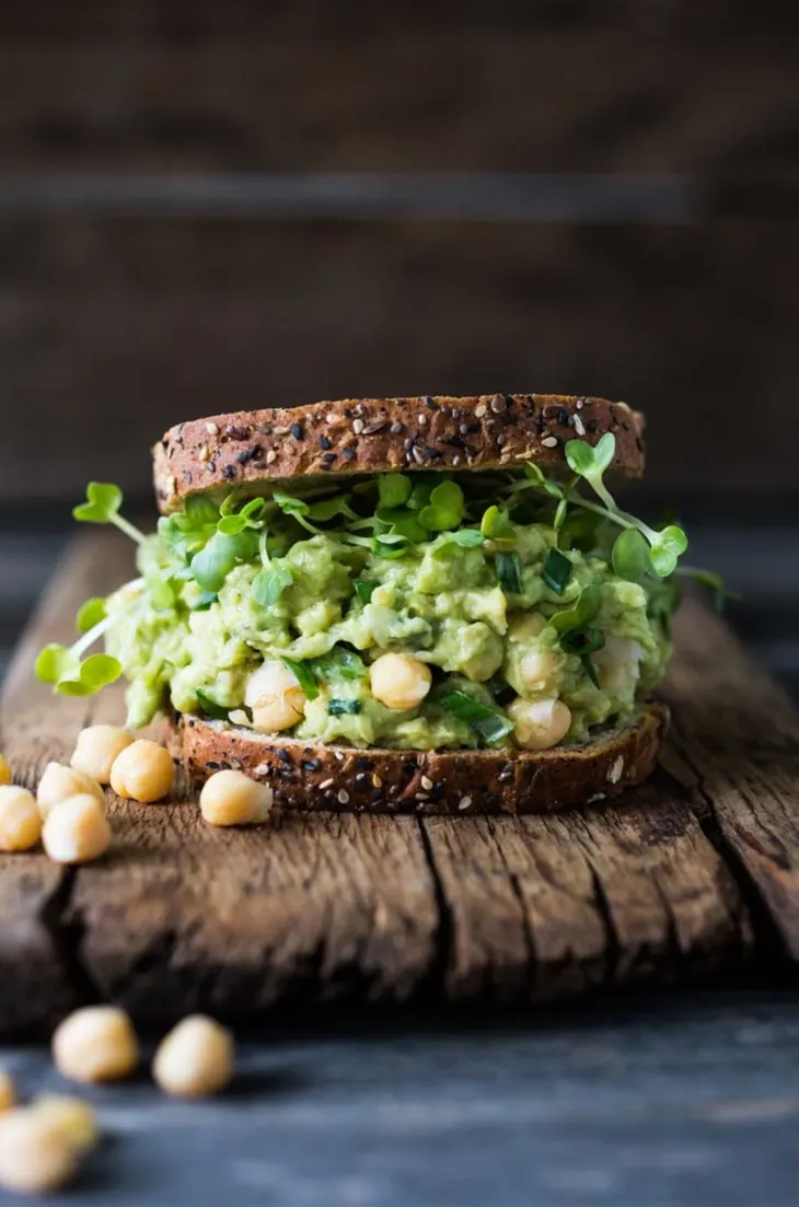 Smashed Chickpea Avocado Sandwich