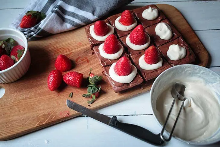 Vegan Christmas Brownies santa hat