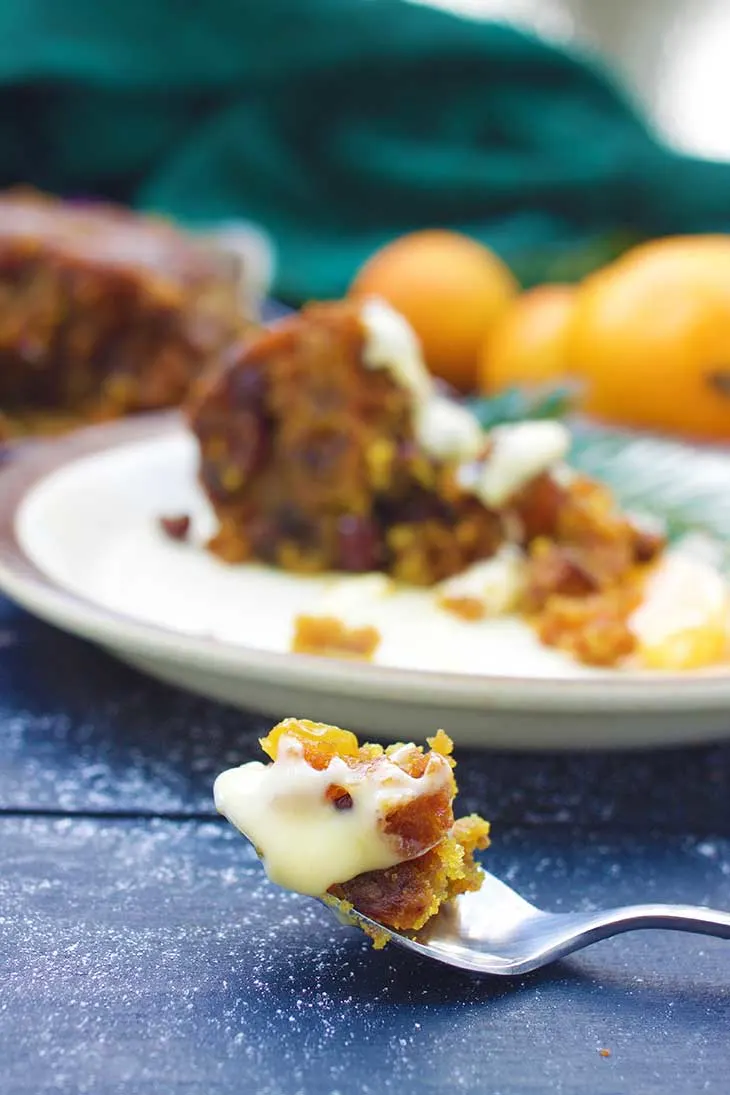 Vegan Christmas Pudding glazed