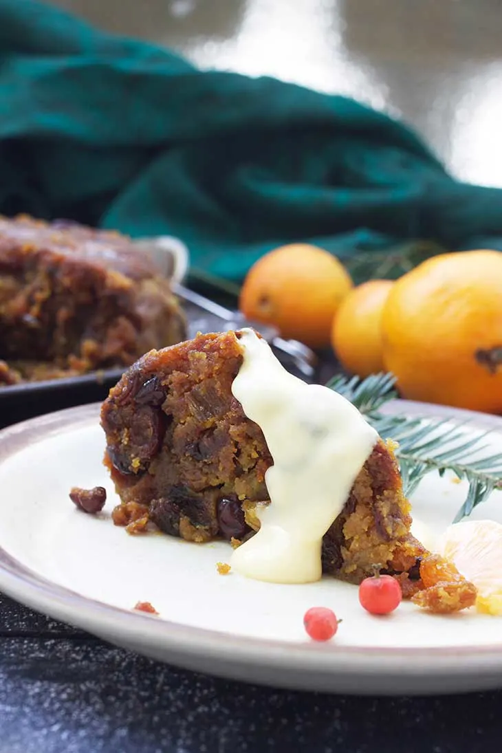 Vegan Christmas Pudding serving