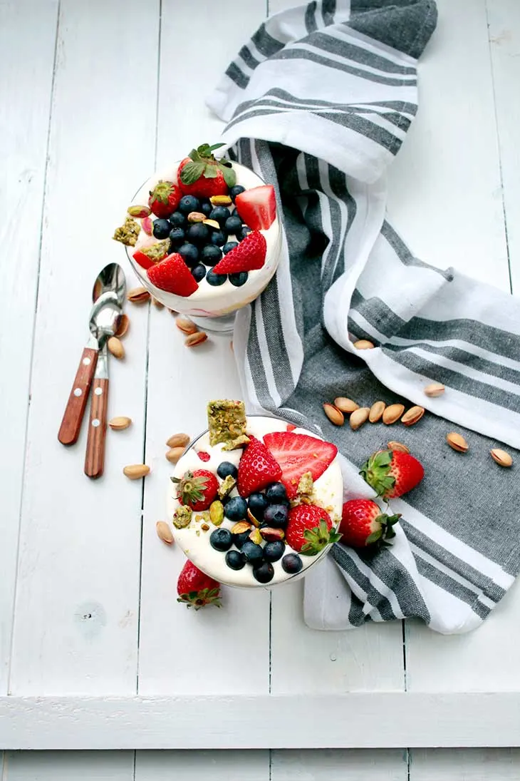 Vegan Trifle with fruits