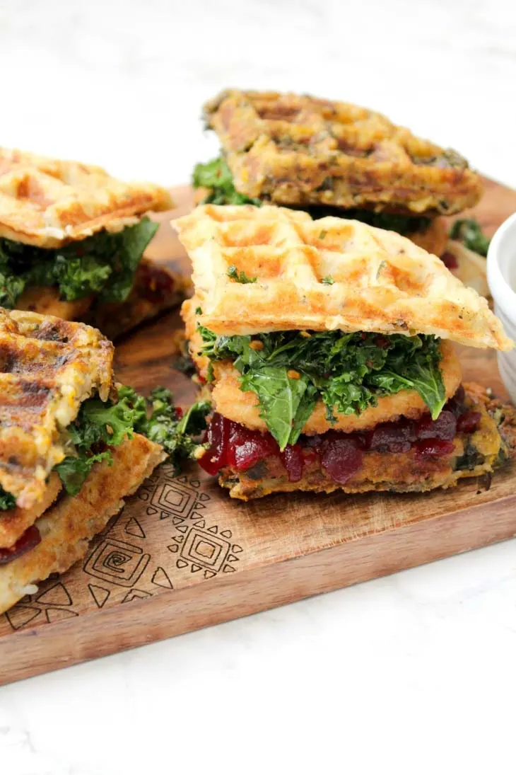 Vegan Thanksgiving Leftover Waffle Sandwiches