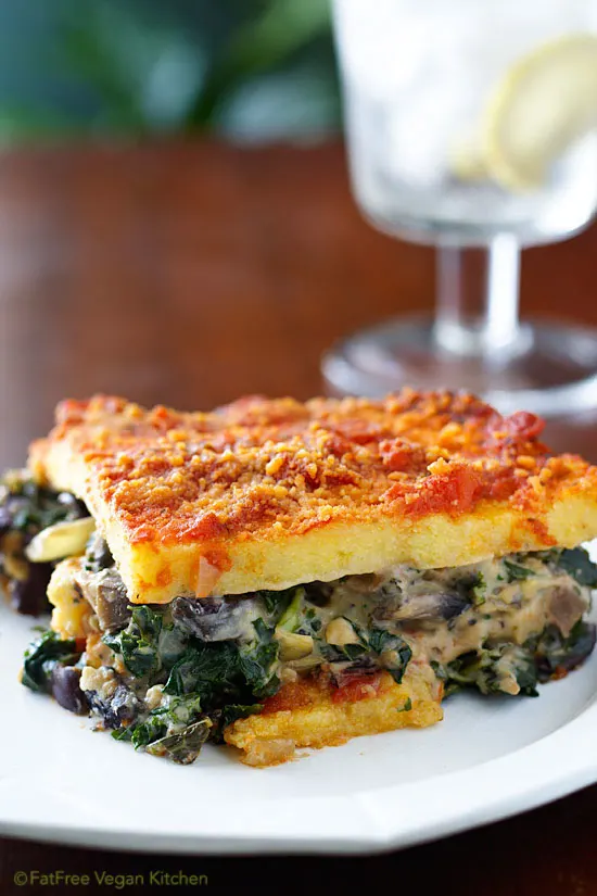 Polenta Lasagna with Portabellas and Kale