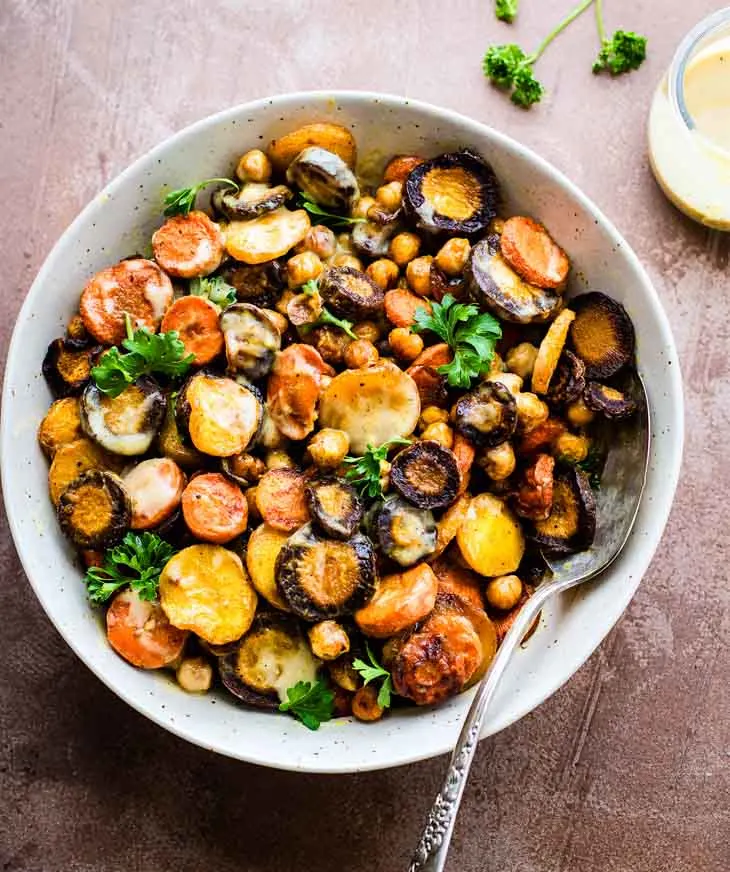 Turmeric Roasted Chickpea Carrot Salad High-Protein Salad Recipes