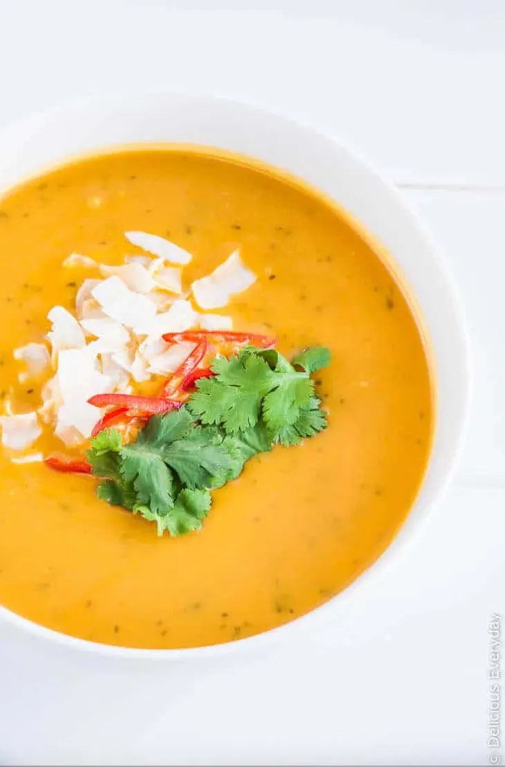 Thai pumpkin soup with coconut milk