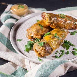 traditional pickled cabbage rolls with mushrooms sarmale de post in foi de varza cu ciuperci si orez