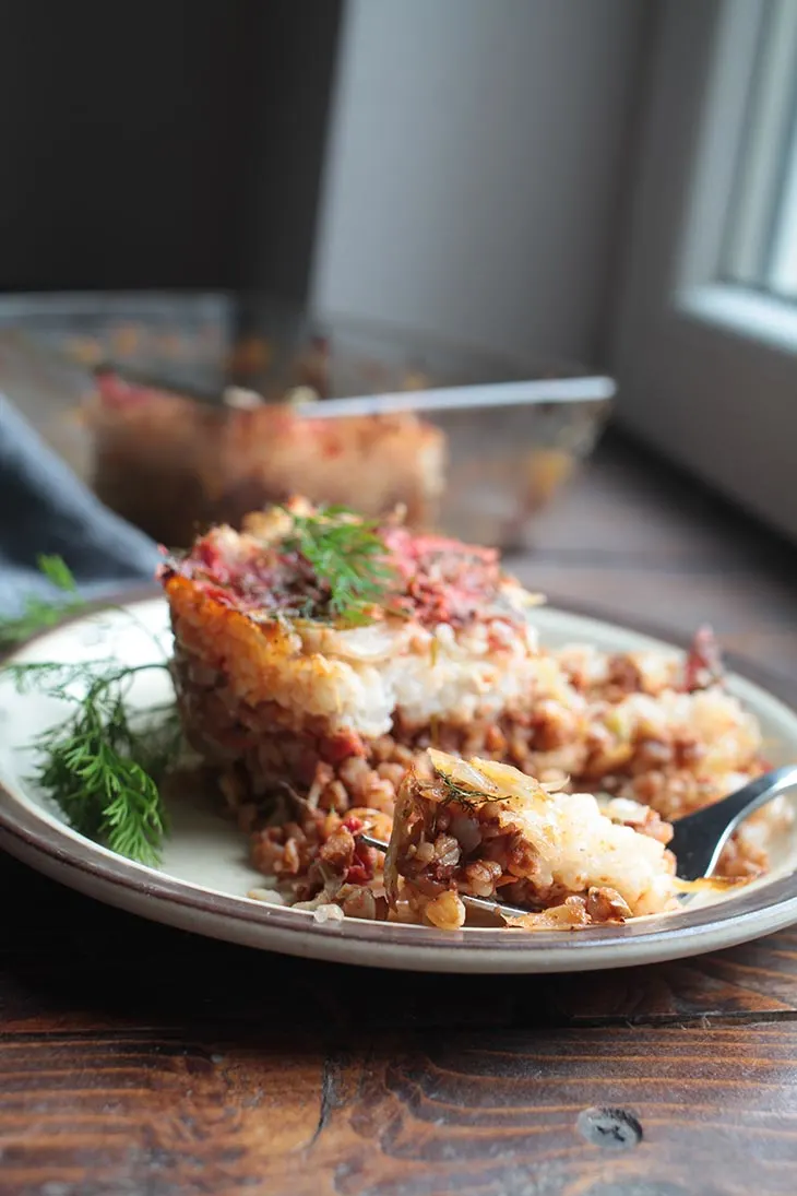 vegan Cabbage Casserole serving