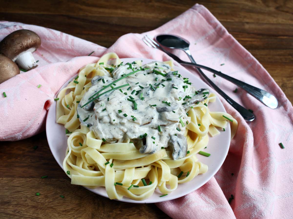 Mushroom Stroganoff Pasta Tagliatelle