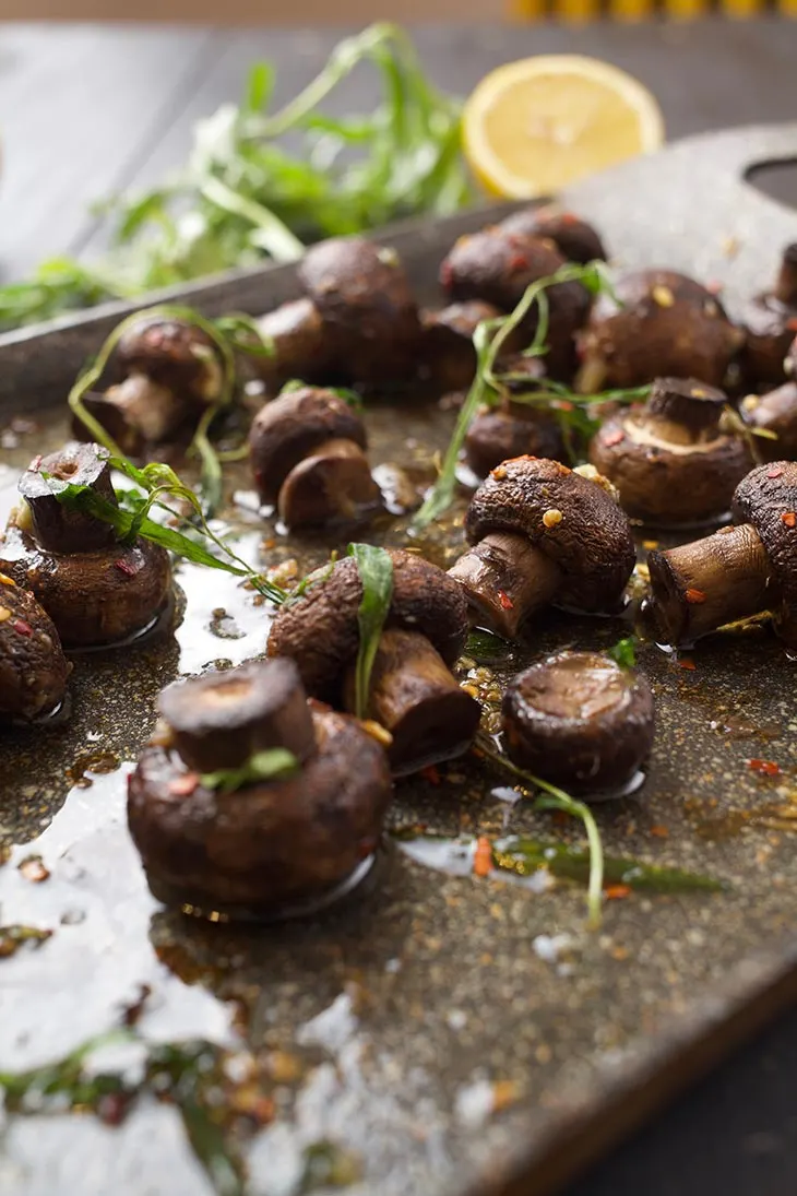 Roasted Garlic Mushrooms vegan 