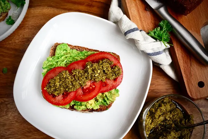 Vegan Avocado Toast with Pesto