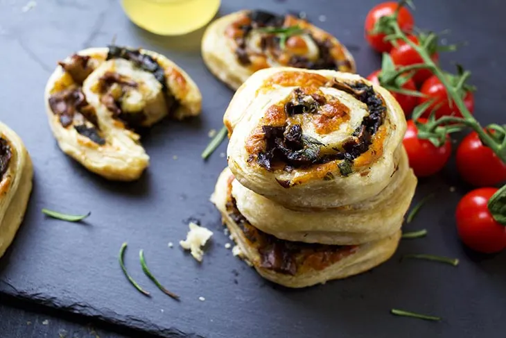 Vegan Mushroom Pinwheels pastry recipe