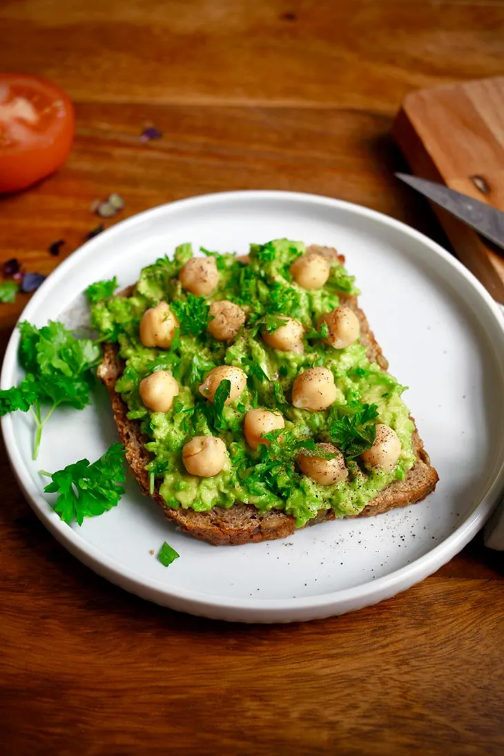 Vegan Smashed Avocado Toast with Chickpeas