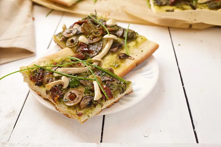 slice of mushroom pizza