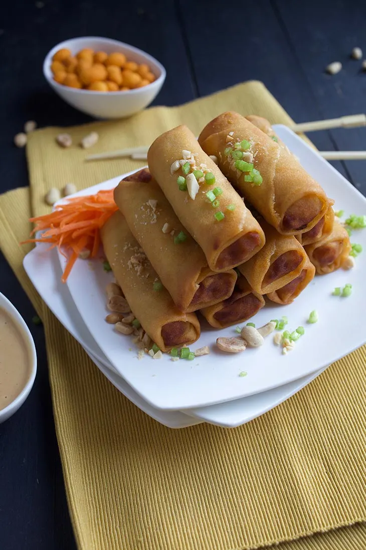 Vegan Baked Spring Rolls • It Doesn't Taste Like Chicken