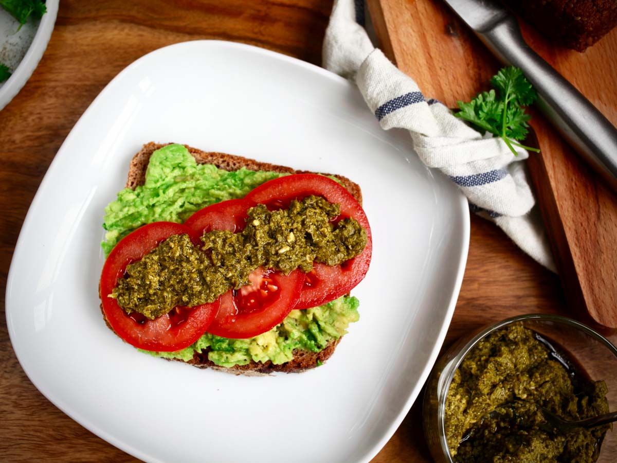 Vegan Avocado Toast with Pesto