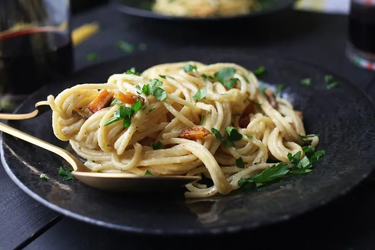 Vegan Carbonara pasta recipe