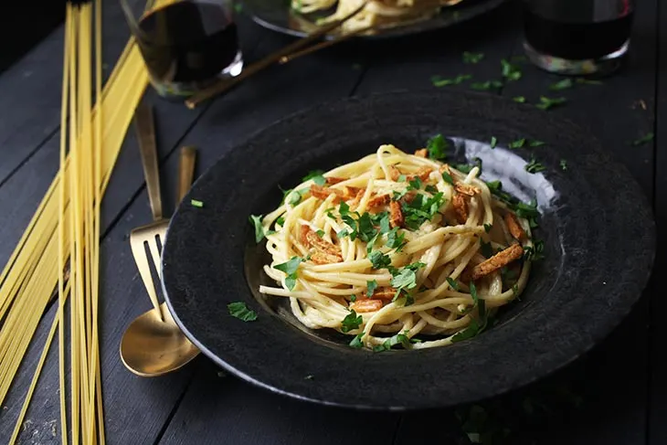 spaghete carbonara de post