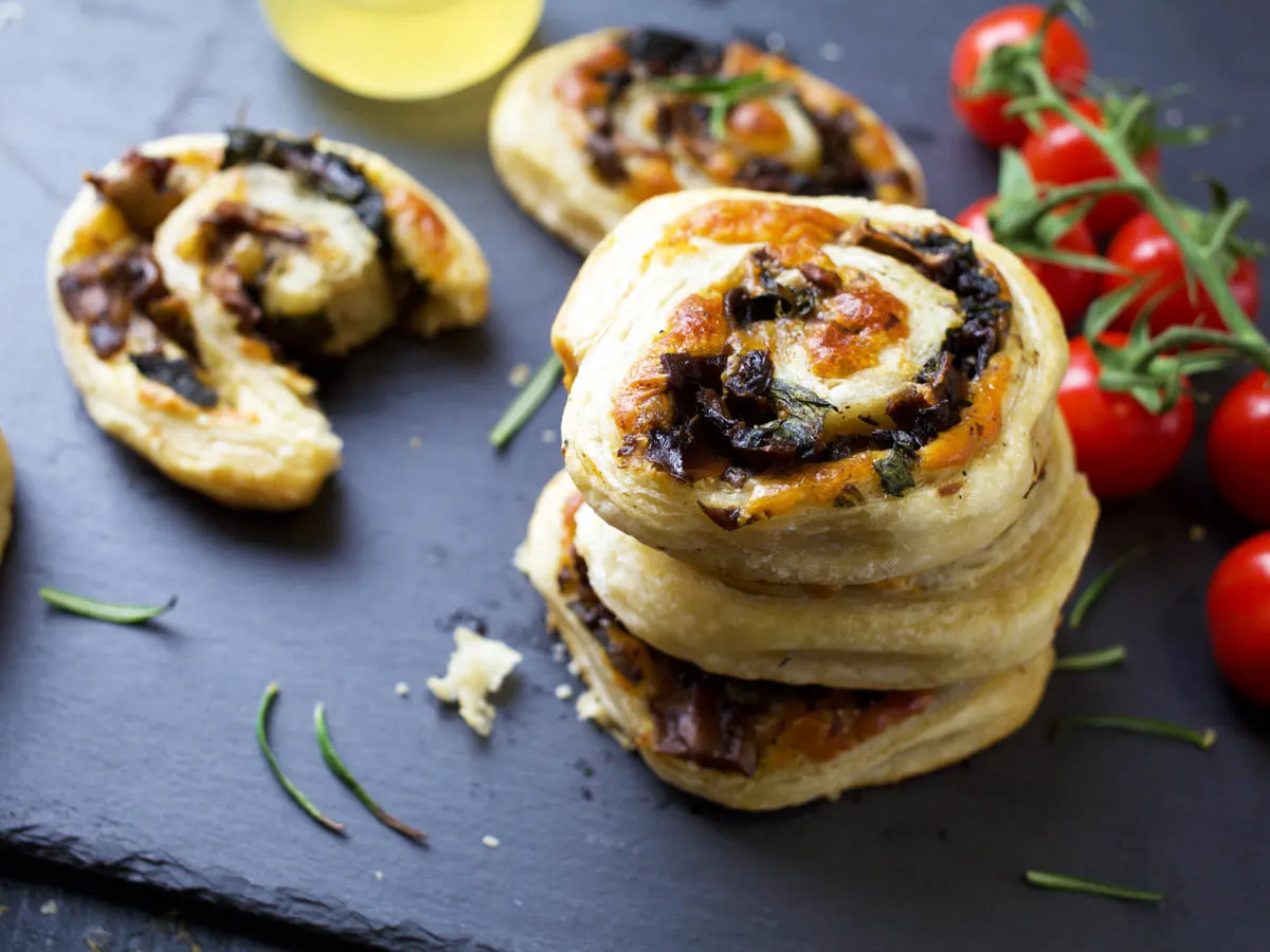 Vegan Mushroom Pinwheels pastry recipe