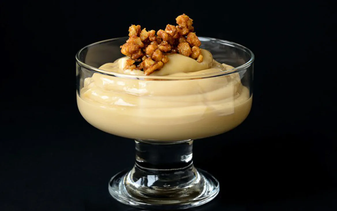 Vegan Butterscotch Pudding Parfait with Candied Walnuts