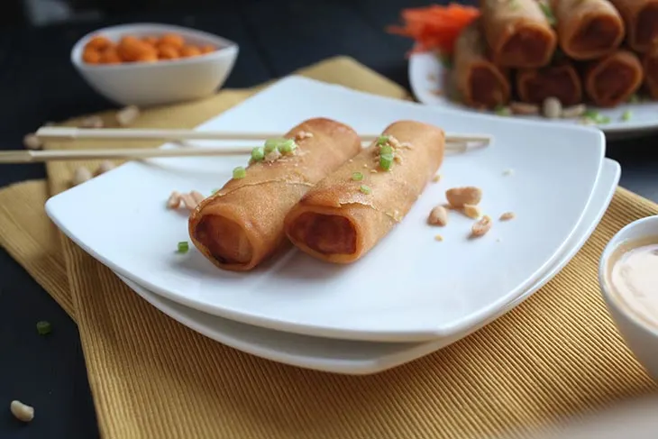 Vegan Baked Spring Rolls • It Doesn't Taste Like Chicken