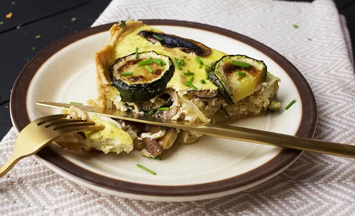 vegan mushroom tart quiche