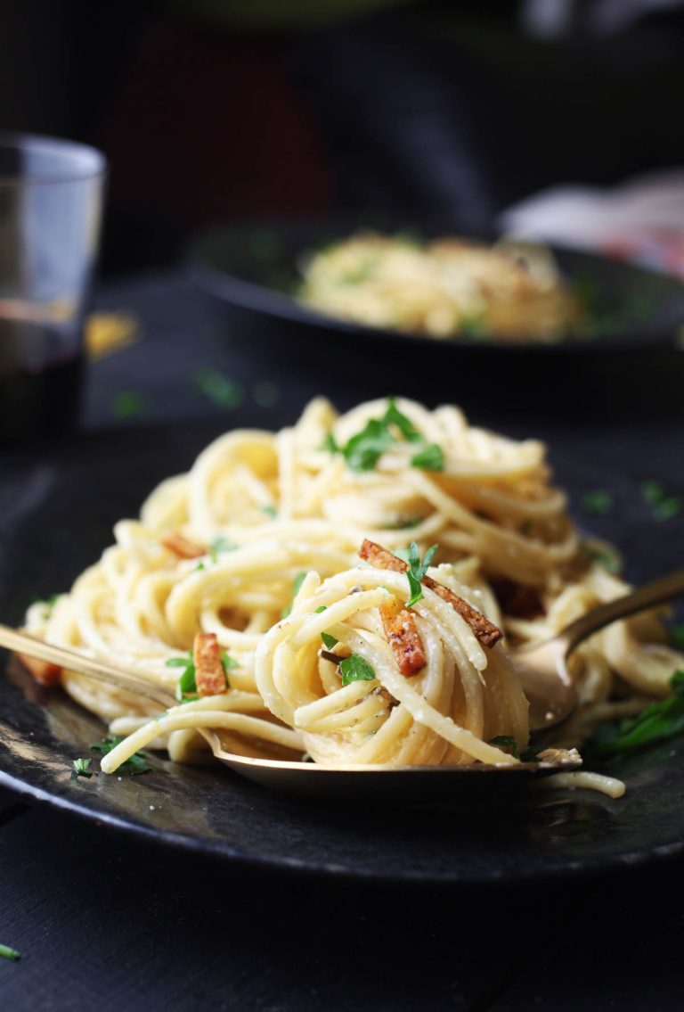 Vegan Carbonara paste carbonara reteta de post