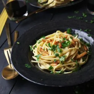 Vegan Carbonara spaghete carbonara de post