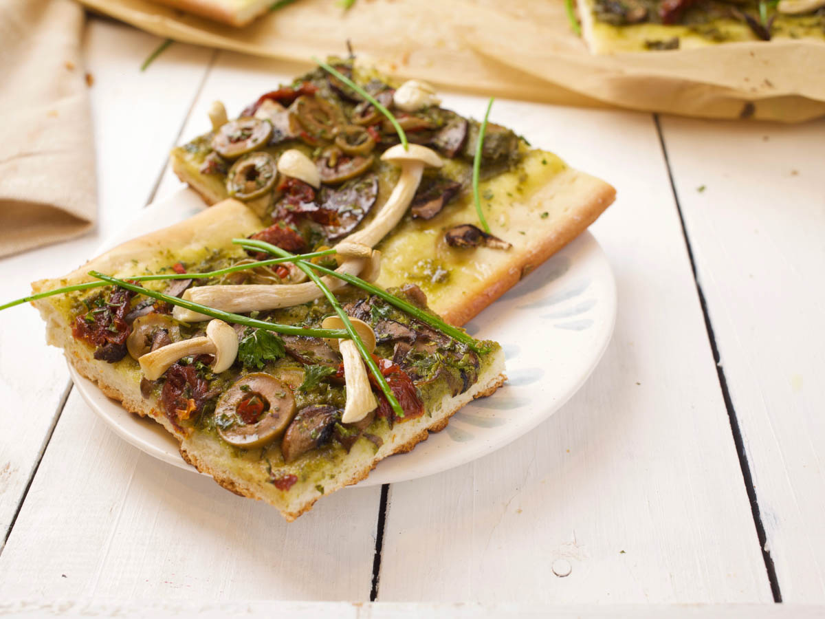 slice of mushroom pizza