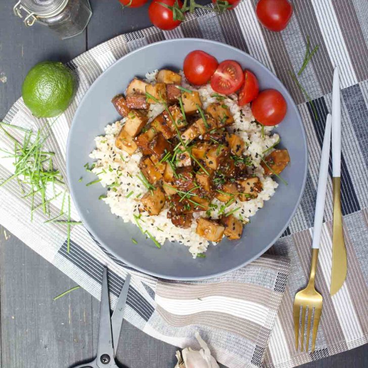 Sticky Asian Garlic Tofu