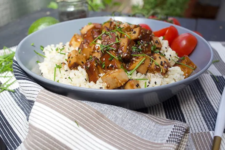 easy Sticky Asian Garlic Tofu