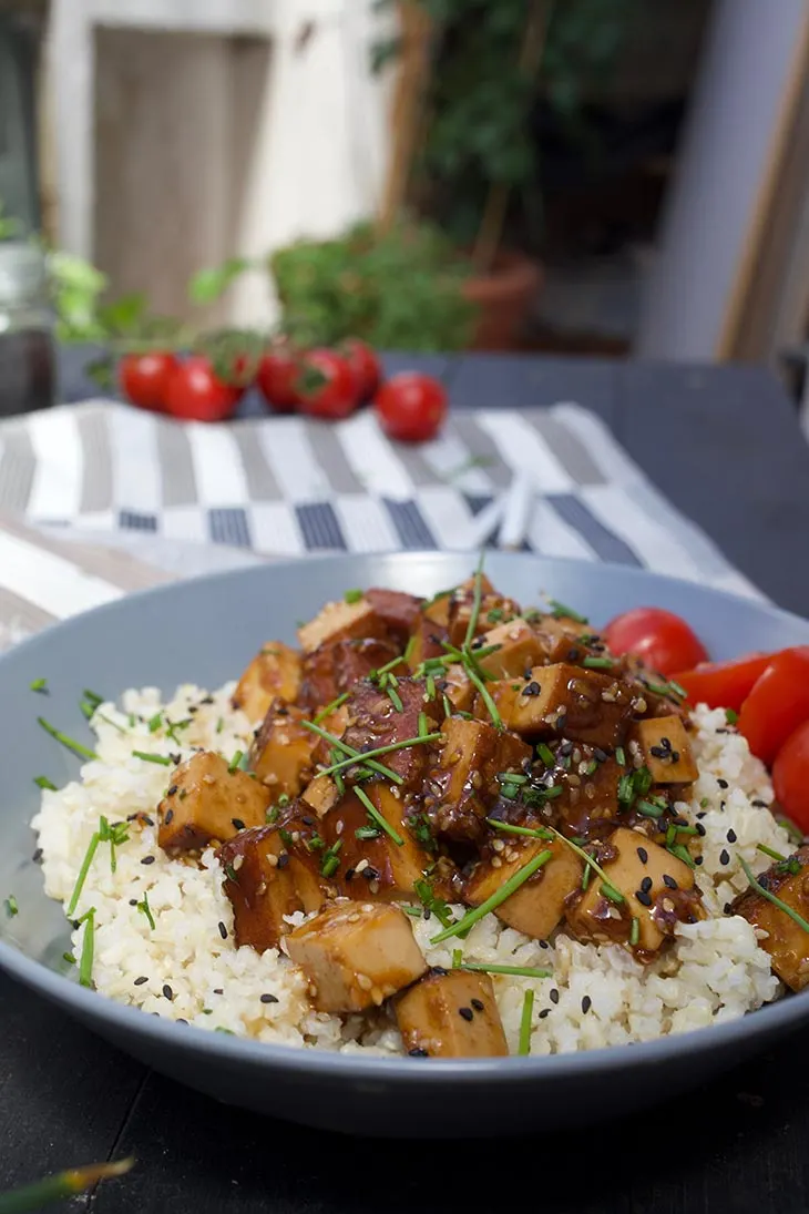 Sticky Asian Garlic Tofu recipe