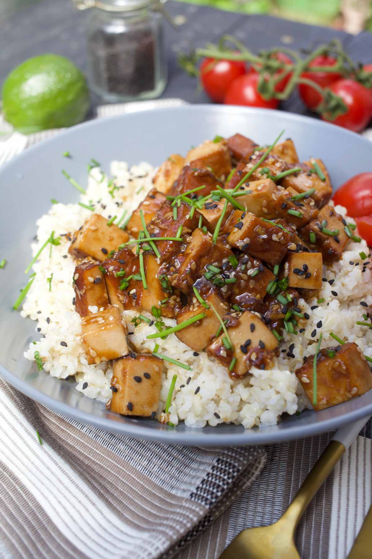 Vegan Sticky Asian Garlic Tofu