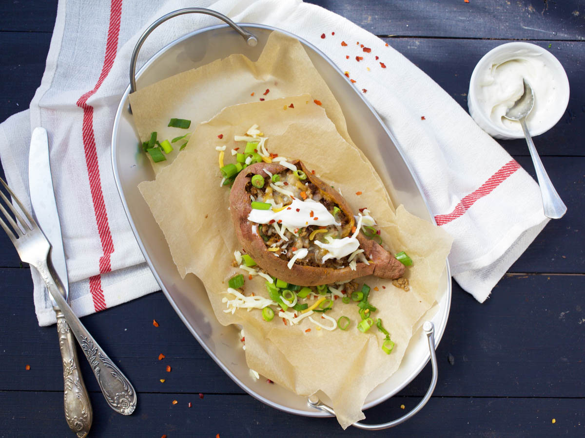 Loaded Sweet Potato Skins recipe