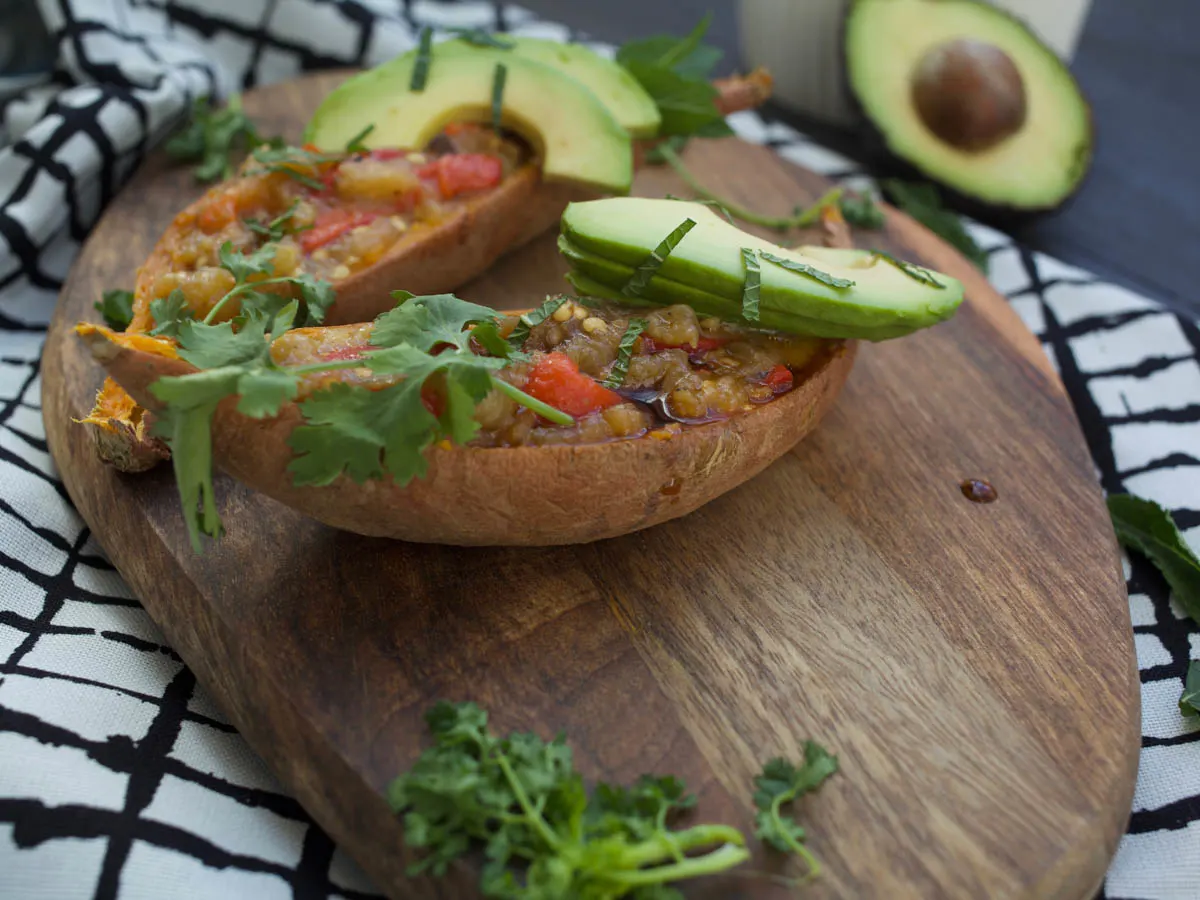 Marrocan Stuffed Sweet Potatoes 