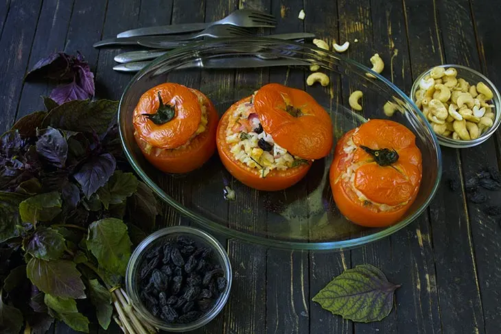 Rice Stuffed Tomatoes in the oven