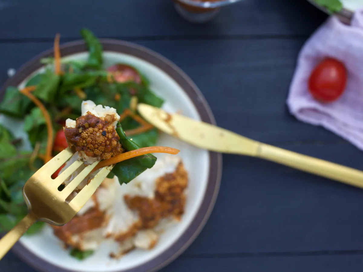 Whole Roasted Cauliflower BBQ flavored