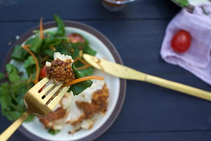 Whole Roasted Cauliflower BBQ flavored