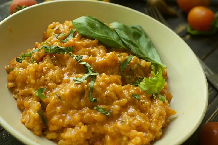 healthy Vegan Roasted Tomato Risotto