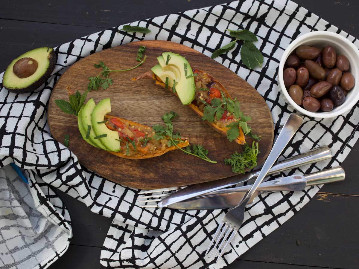 marrocan stuffed sweet potatoes