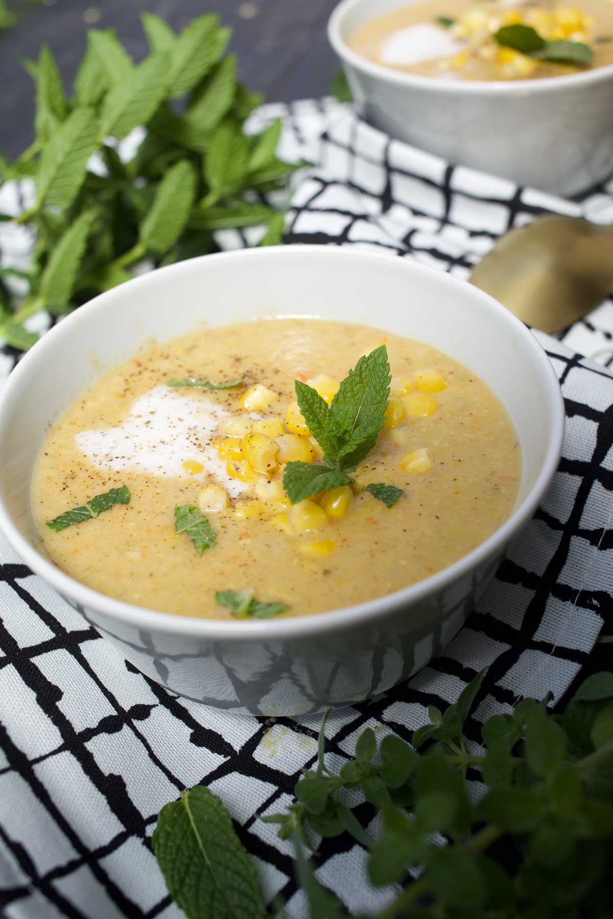 vegan creamy corn chowder summer corn soup