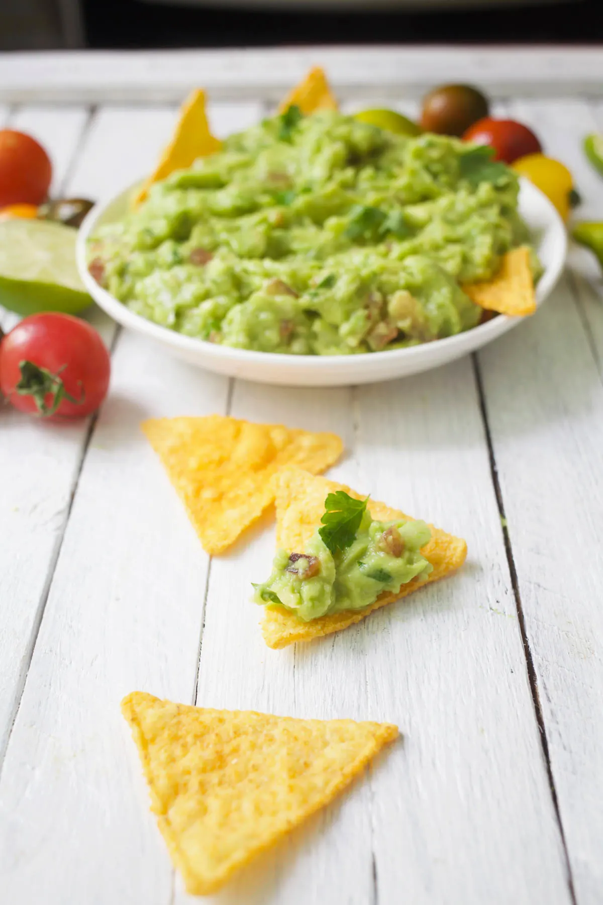 Best Ever Guacamole on tortillas