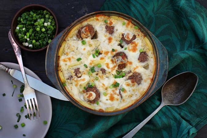 Potato And Meatballs Casserole Gourmandelle