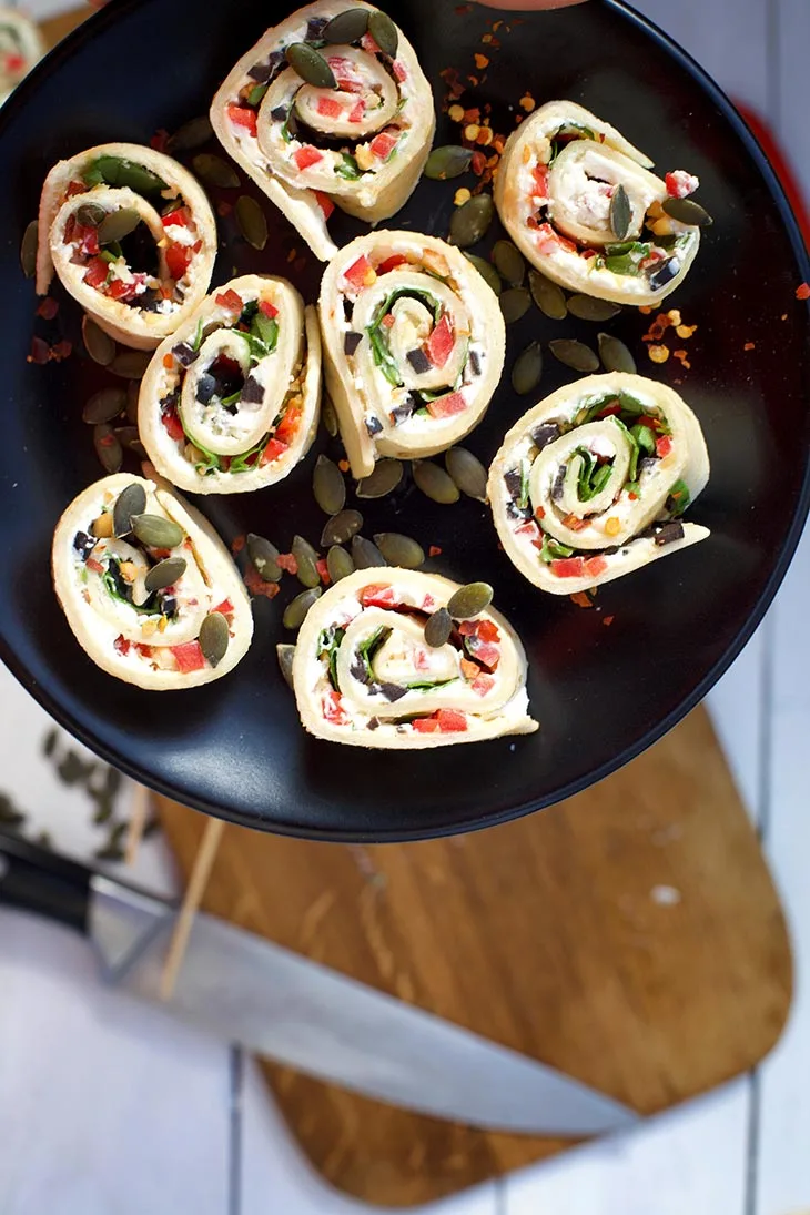 Quick Vegan tortilla roll ups